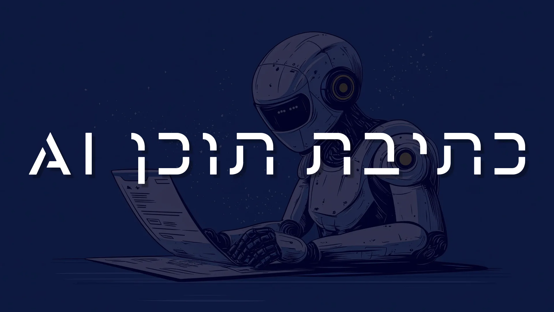 תמונת אווירה למאמר בנושא כתיבת תוכן AI עם מילת המפתח מוטבעת על גבי התמונה