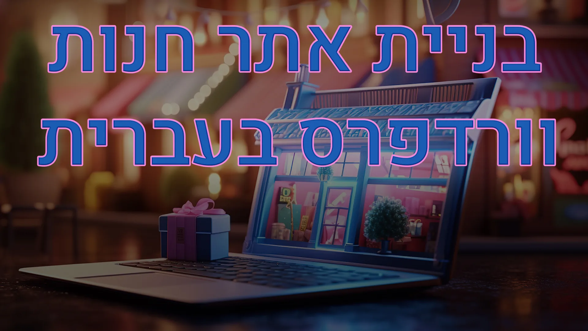 תמונת אווירה למאמר בנושא בניית אתר חנות וורדפרס בעברית עם מילת המפתח מוטבעת על גבי התמונה